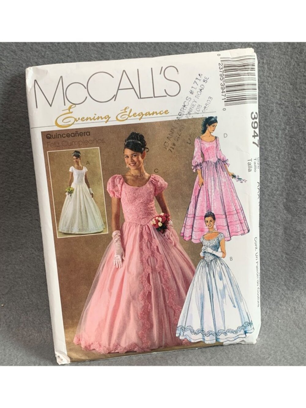 McCall's Evening Elegance 3947 Evening Dress Pattern Sizes 4-6-8-10 Uncut